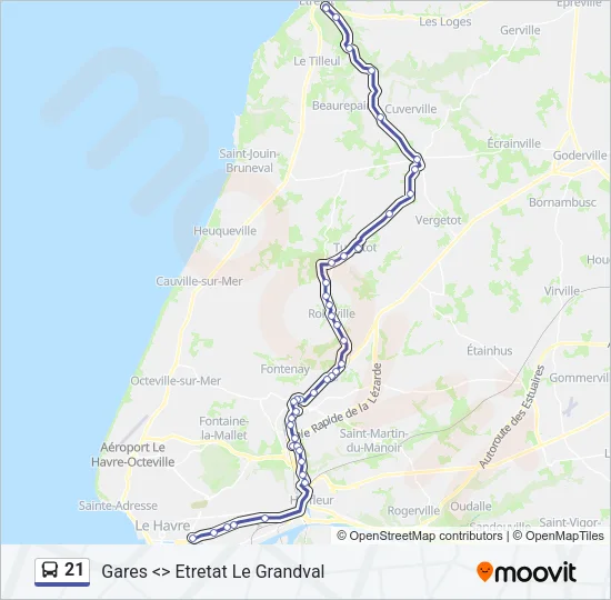 21 Bus Line Map