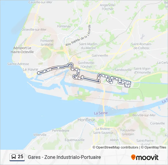 Mapa de 25 de autobús