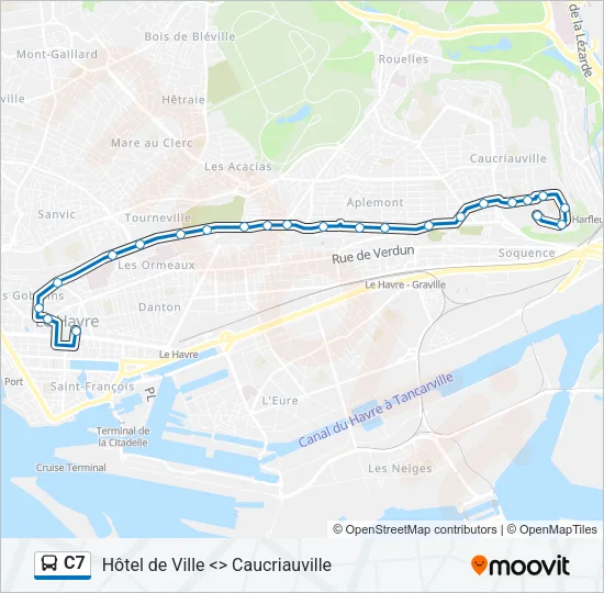 C7 Bus Line Map