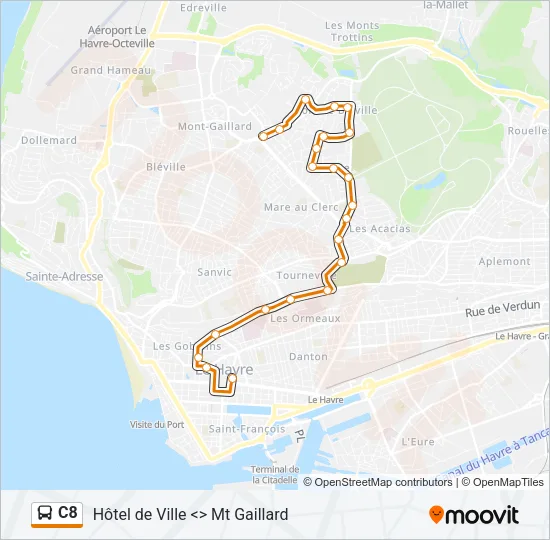 C8 Bus Line Map