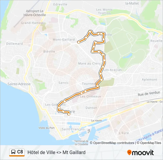 C8 Bus Line Map