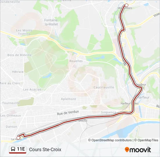 11E Bus Line Map