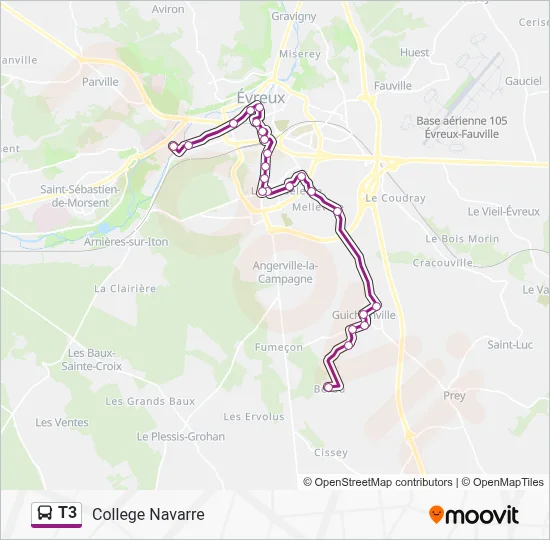 T3 Bus Line Map