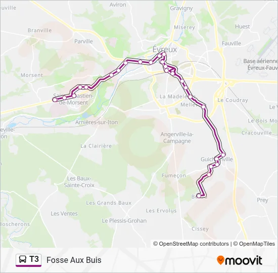 T3 Bus Line Map