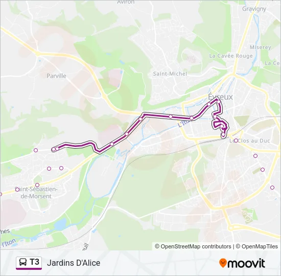 T3 Bus Line Map