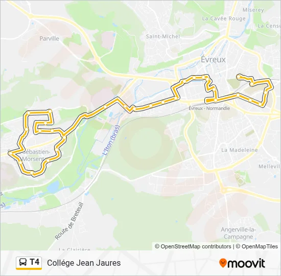 T4 Bus Line Map