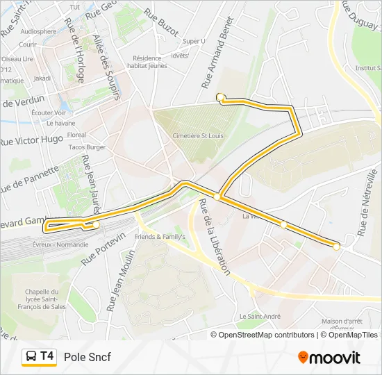T4 Bus Line Map