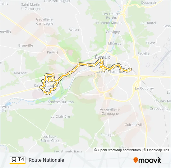 T4 Bus Line Map