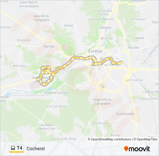 T4 Bus Line Map