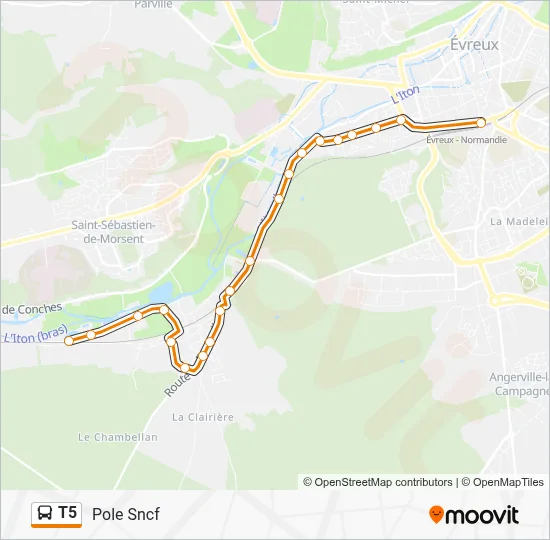 T5 Bus Line Map