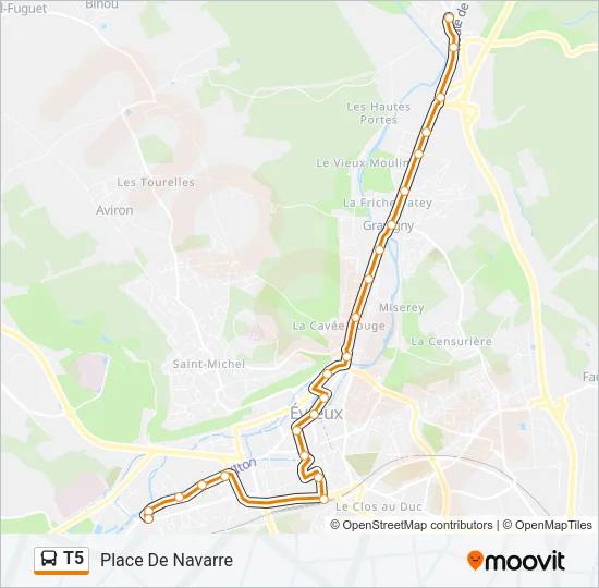 T5 Bus Line Map