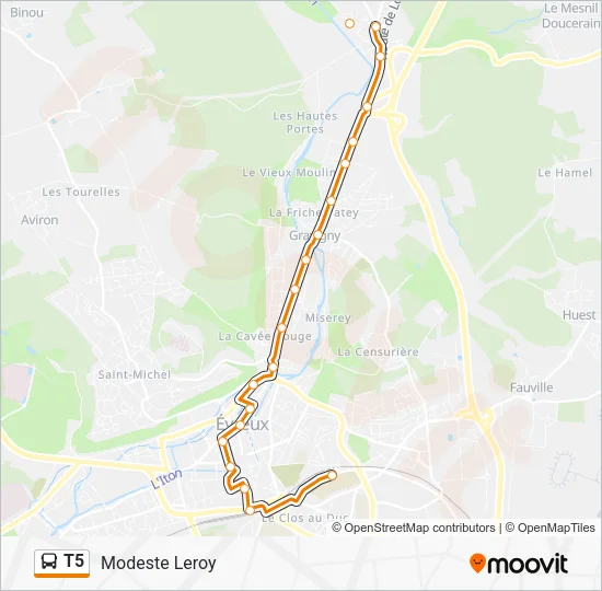 T5 Bus Line Map
