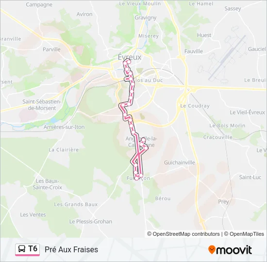 T6 Bus Line Map
