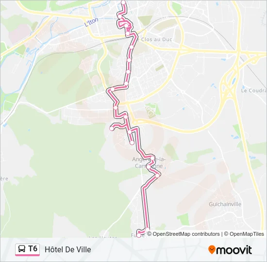 T6 Bus Line Map