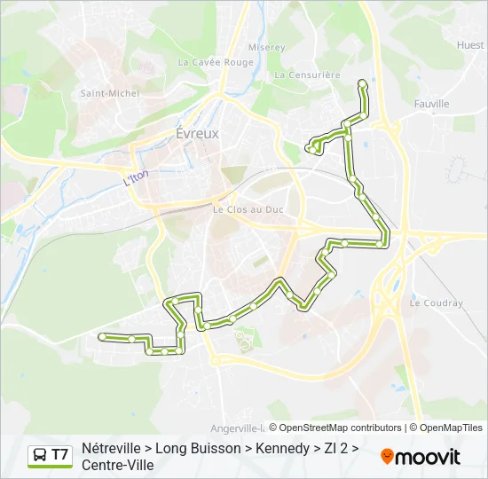 T7 Bus Line Map