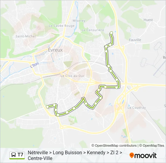 T7 Bus Line Map