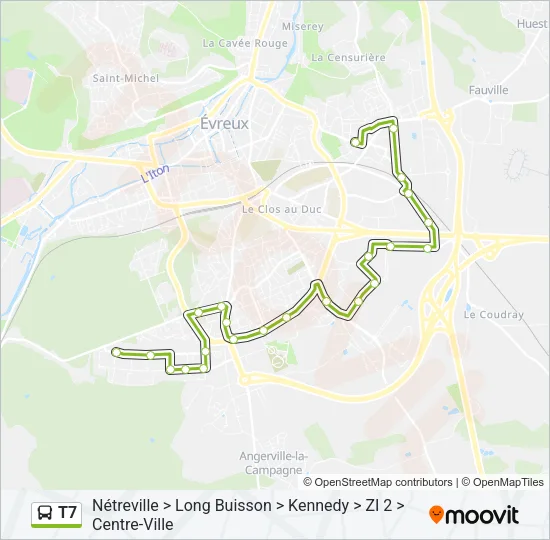 T7 Bus Line Map