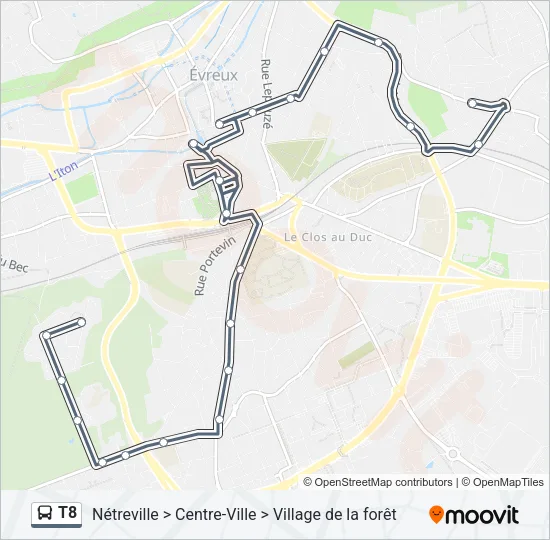 T8 Bus Line Map