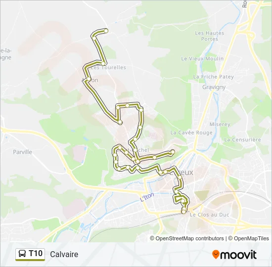 T10 Bus Line Map