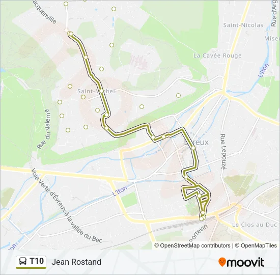 T10 Bus Line Map