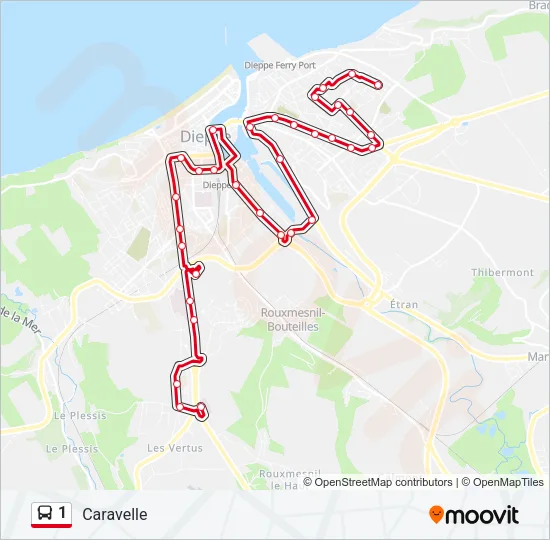 1 Bus Line Map