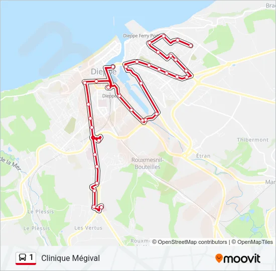 1 Bus Line Map
