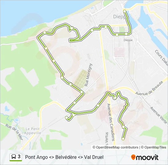 3 Bus Line Map