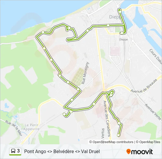3 Bus Line Map