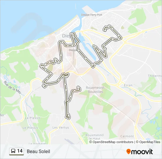 14 Bus Line Map
