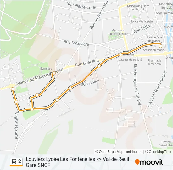 2 Bus Line Map