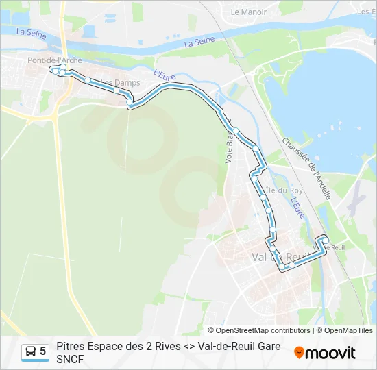 5 Bus Line Map