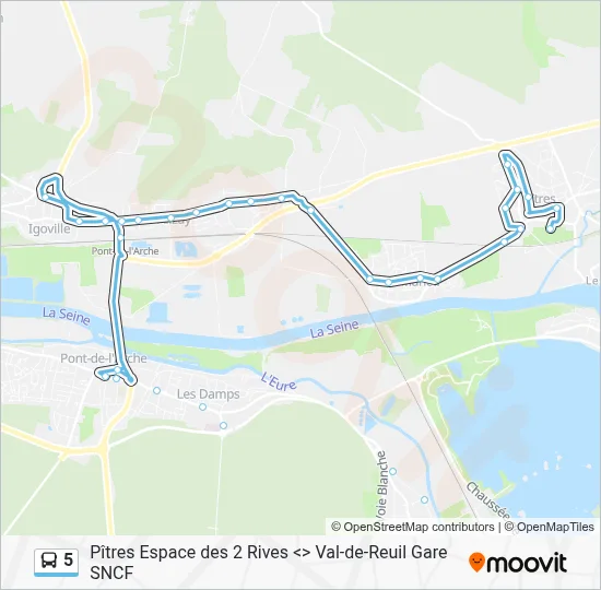 5 Bus Line Map