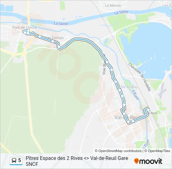 5 Bus Line Map