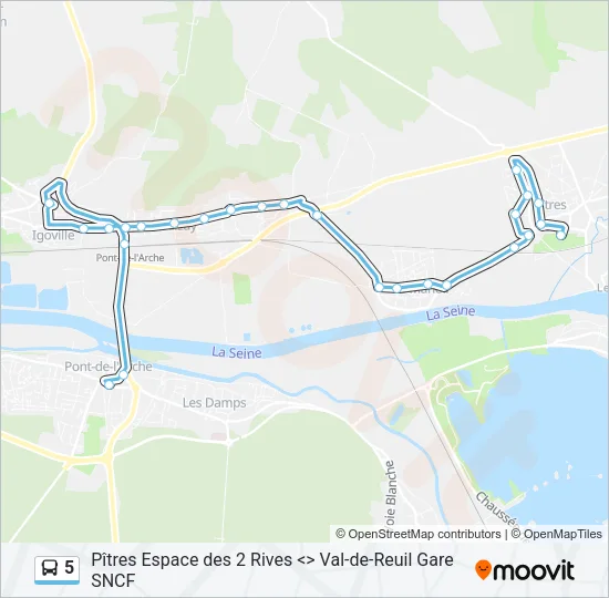 5 Bus Line Map