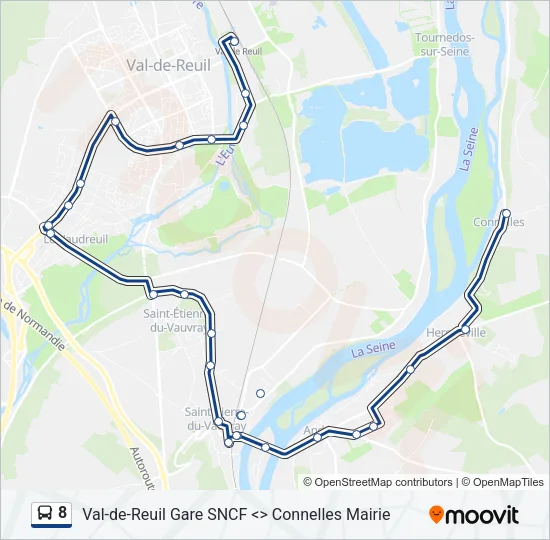 8 Bus Line Map