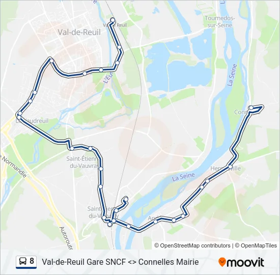 8 Bus Line Map