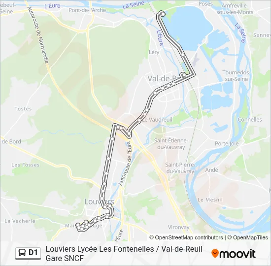 D1 Bus Line Map