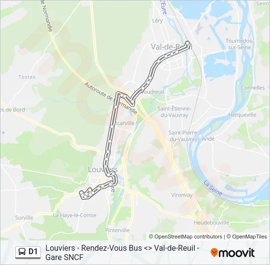 D1 Bus Line Map