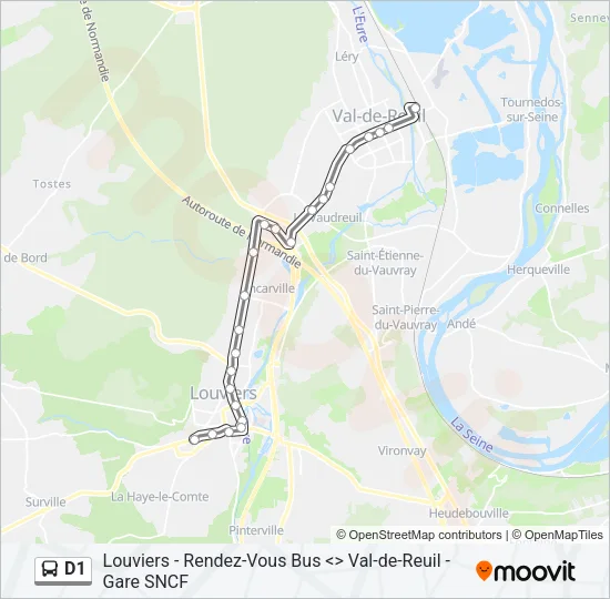 D1 Bus Line Map
