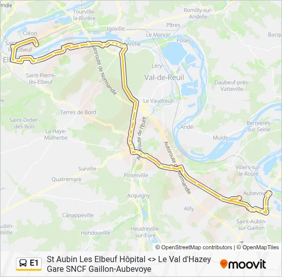 E1 Bus Line Map