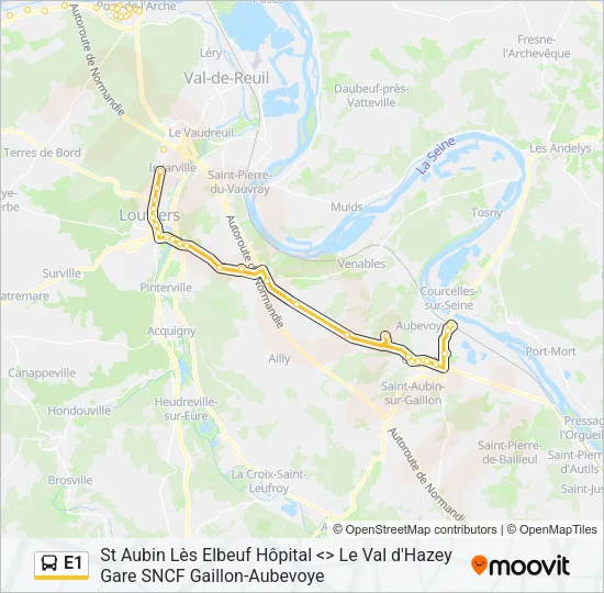 E1 Bus Line Map