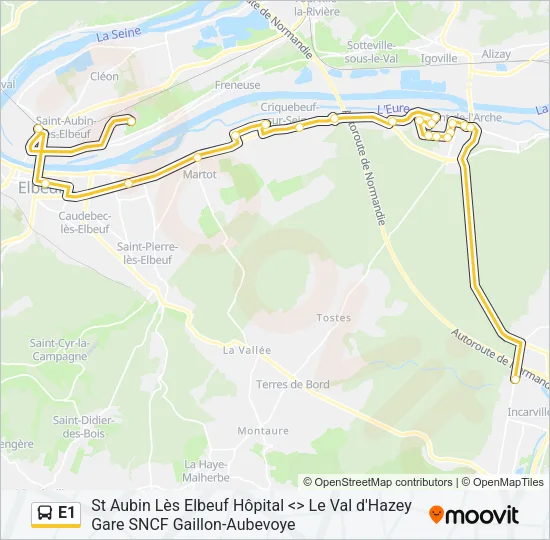 E1 Bus Line Map