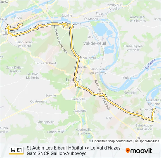 E1 Bus Line Map