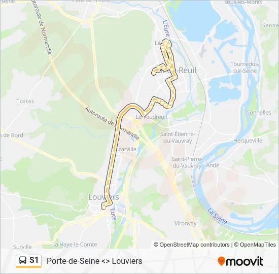 S1 Bus Line Map
