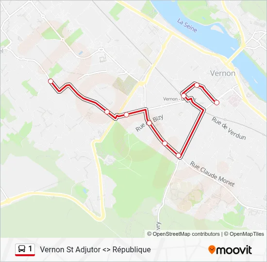 1 Bus Line Map
