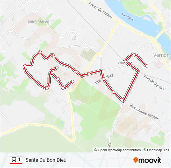 1 Bus Line Map