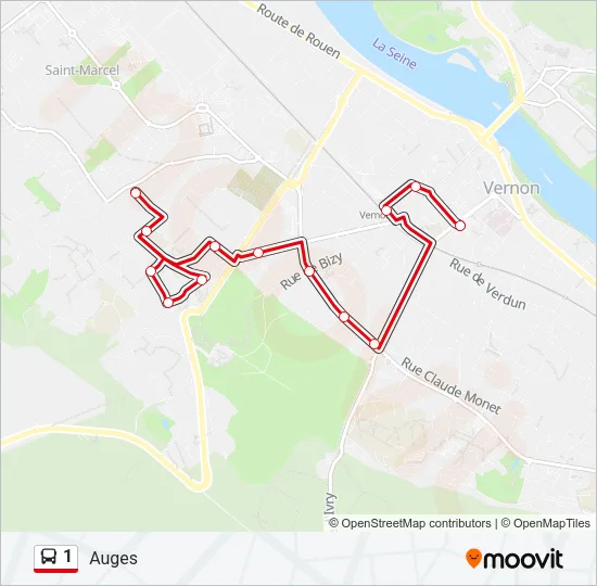 1 Bus Line Map