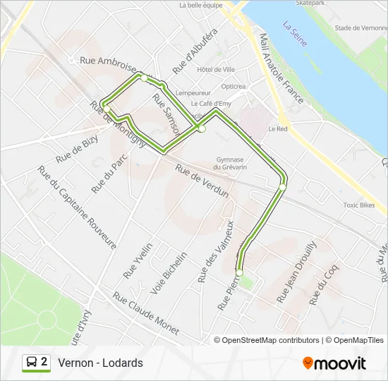 Mapa de 2 de autobús