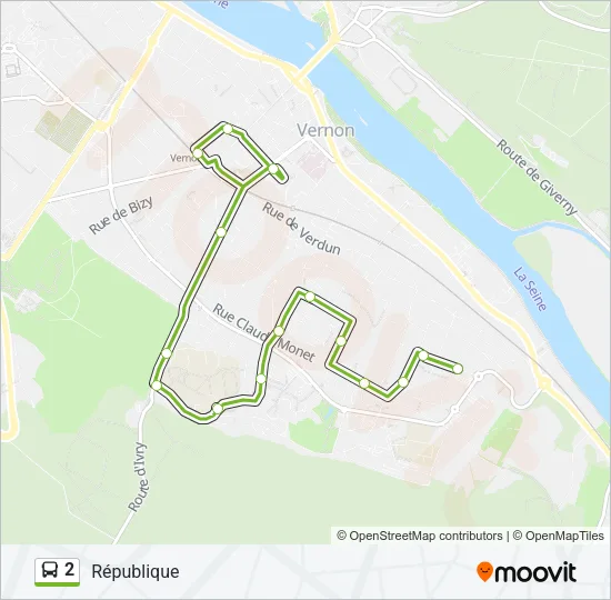 2 Bus Line Map