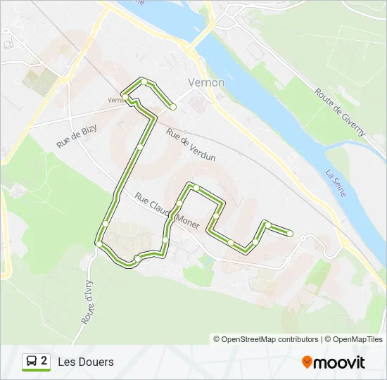 2 Bus Line Map